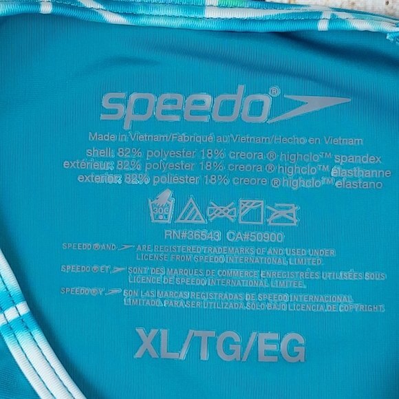 Speedo Girl's Teal Short Sleeve Rashguard Top, XL, Excellent Used Condition - Picture 6 of 7